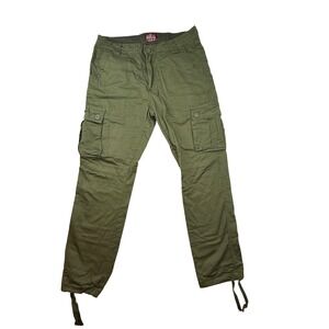 Matchstick Cargo Pants Olive Green Utility Pockets Drawstring‎ Ankle Men's 36x30